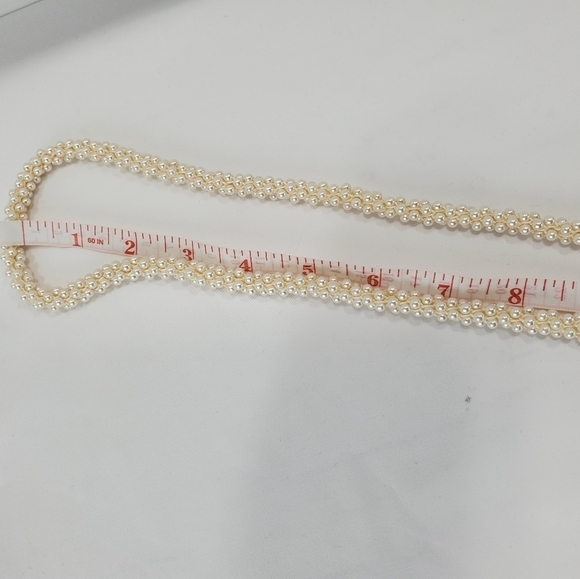 VINTAGE Handmade Crocheted Pearl Beads Necklace 28 - Picture 7 of 11